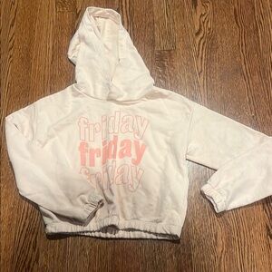 Kids Pink Hoodie with 'Friday' Print